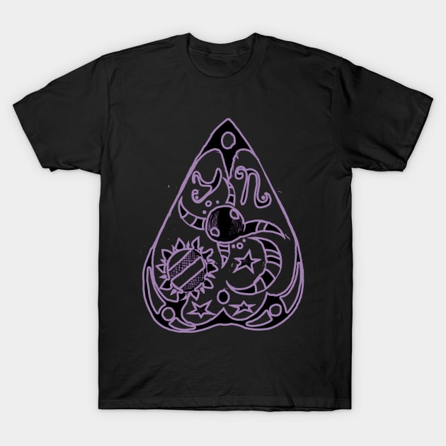 Ouija Planchette T-Shirt by PoesUnderstudy